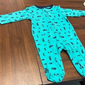Carter's Teal One Piece with Vehicle Print